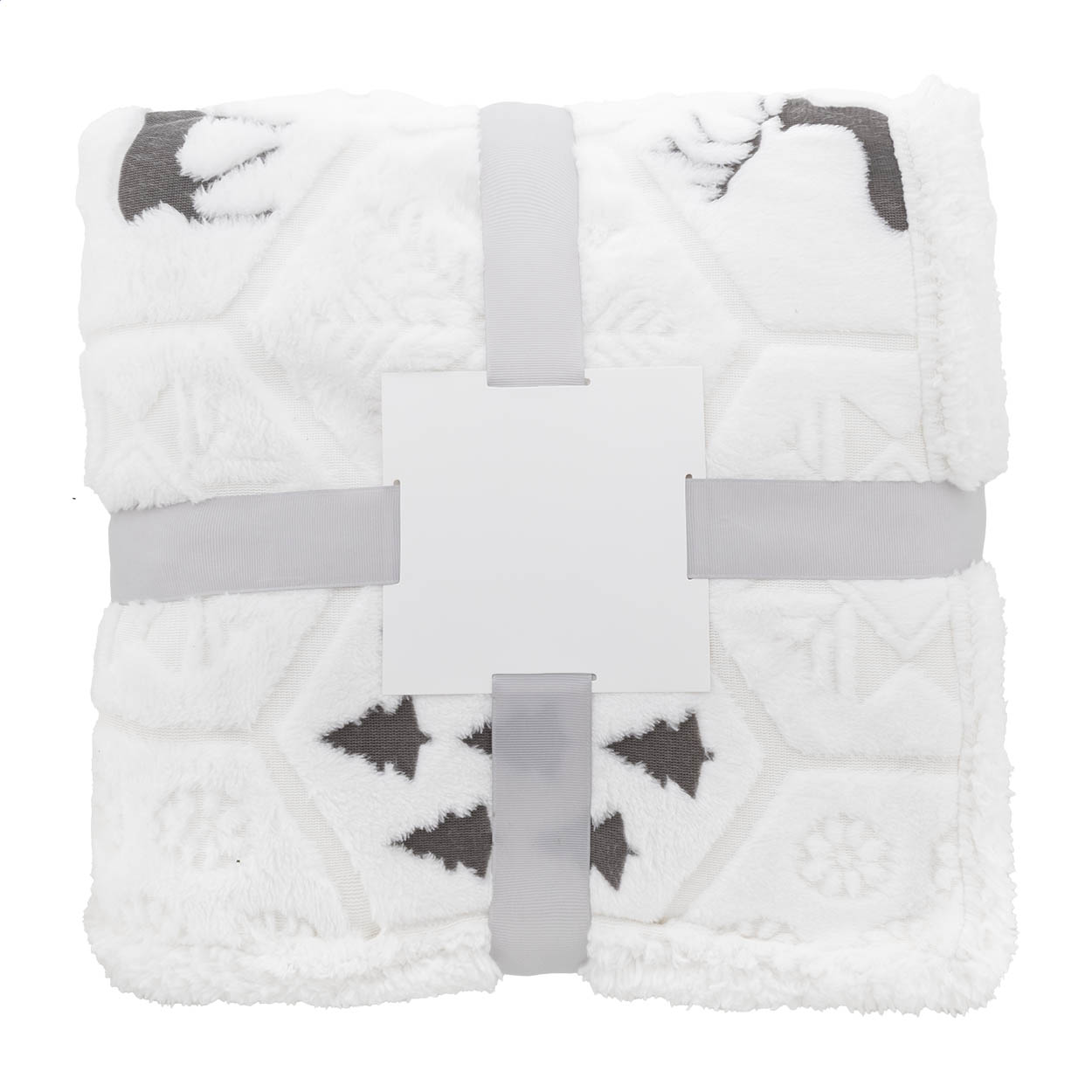 Coperta natalizia in RPET — gadget promozionale personalizzabile con il tuo logo