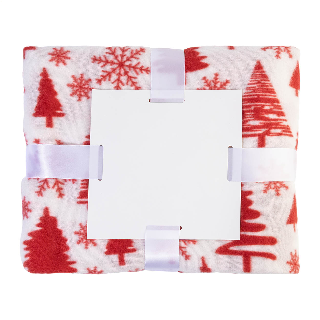 Coperta in RPET natalizia — gadget promozionale personalizzabile con il tuo logo