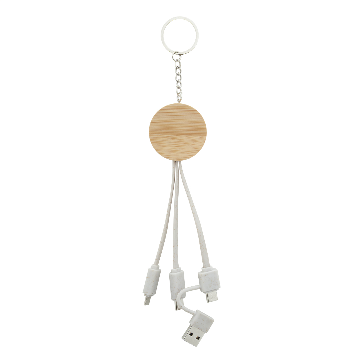 portachiavi con cavi di ricarica USB — gadget promozionale personalizzabile con il tuo logo