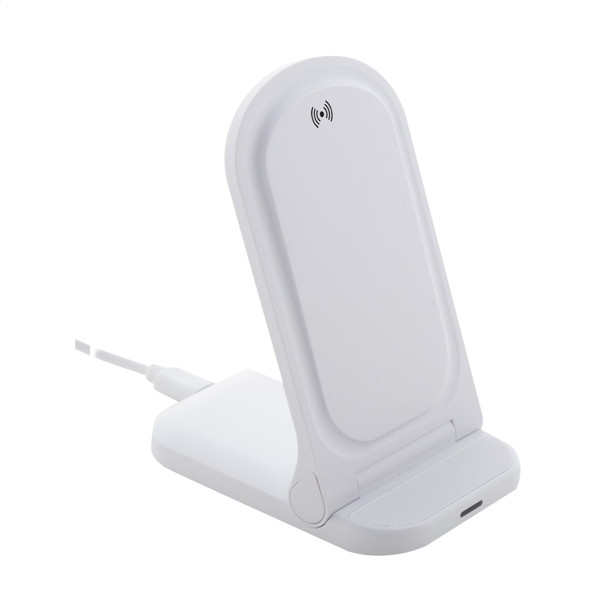 Supporto per cellulare in RABS con caricatore wireless — gadget promozionale personalizzabile con il tuo logo