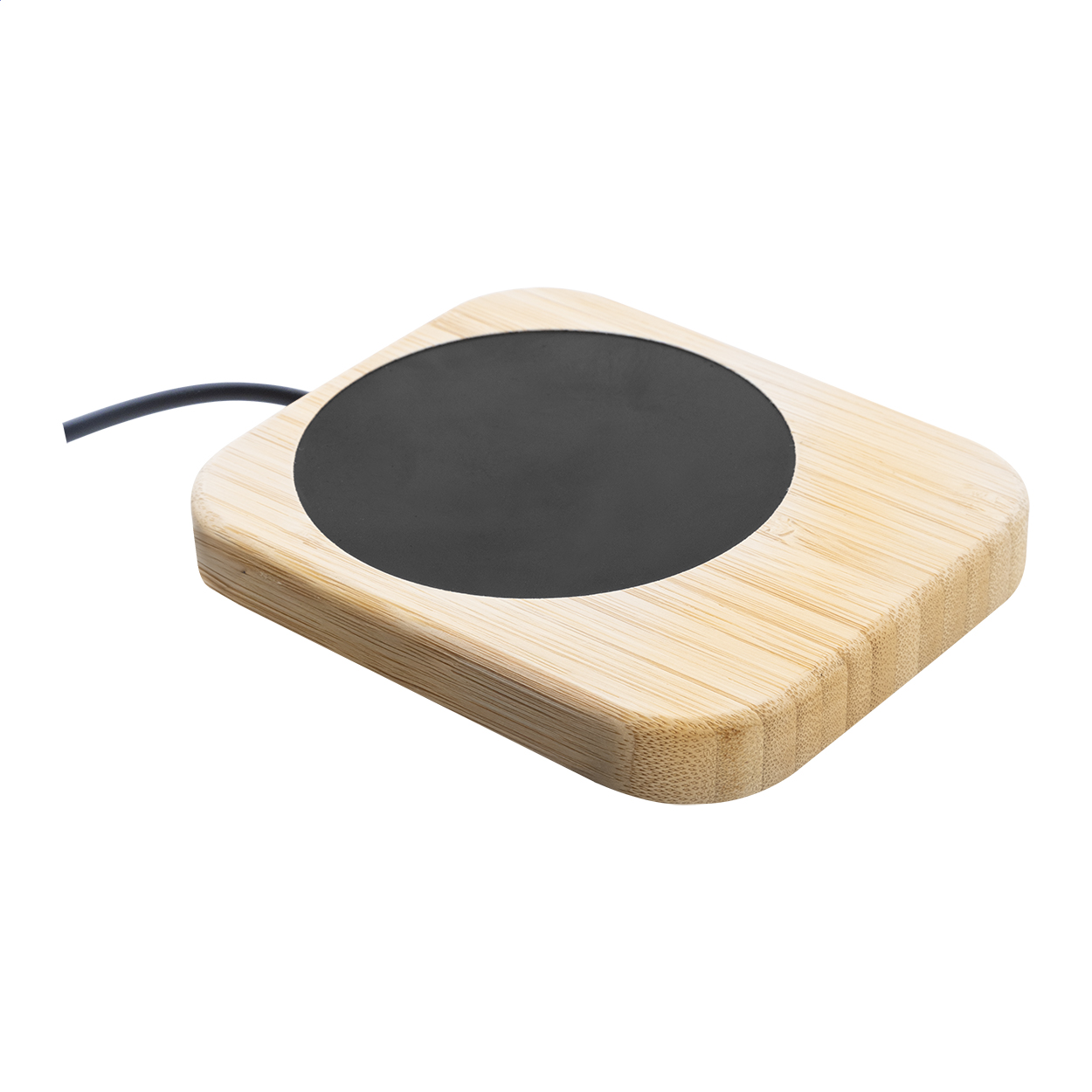 Scalda tazza USB in bambù — gadget promozionale personalizzabile con il tuo logo