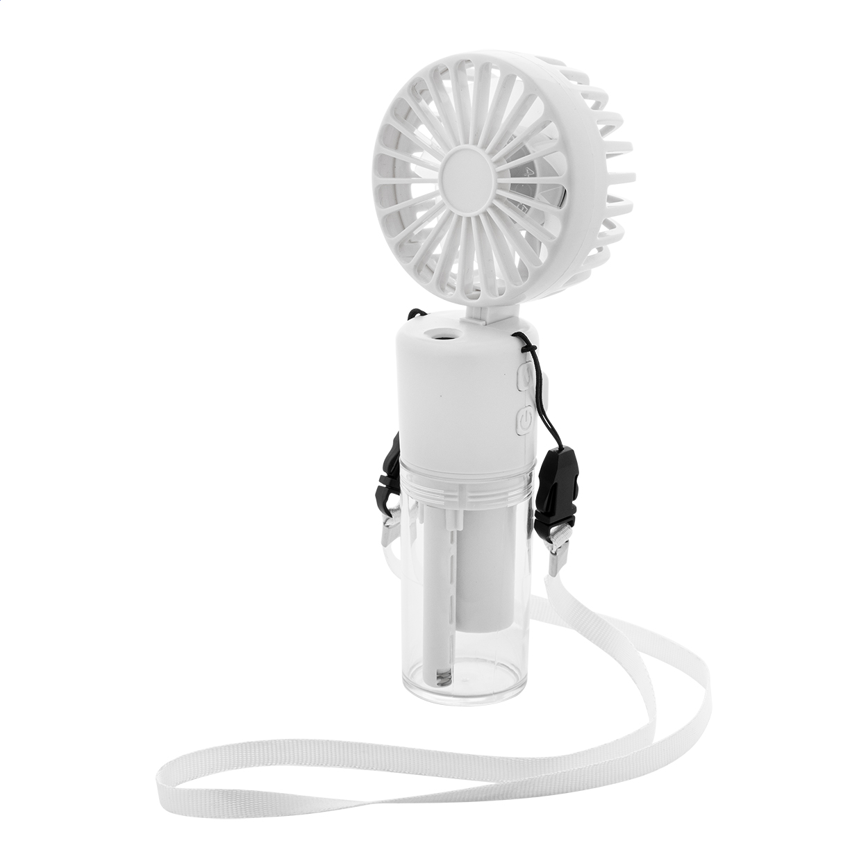 Ventilatore ricaricabile con nebulizzatore — gadget promozionale personalizzabile con il tuo logo