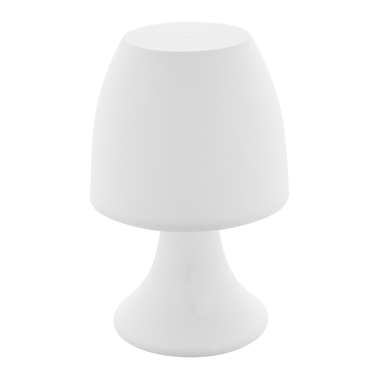 Lampada da tavolo in plastica con luce LED bianca — gadget promozionale personalizzabile con il tuo logo