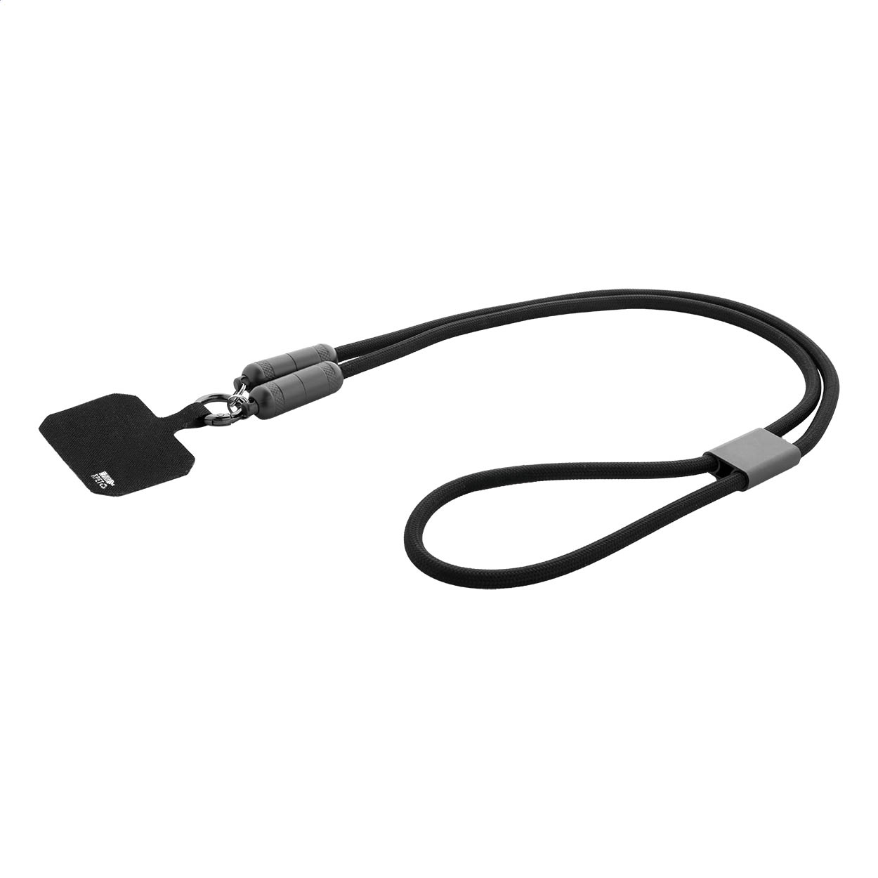 Lanyard in RPET con cavo di ricarica da 60W — gadget promozionale personalizzabile con il tuo logo