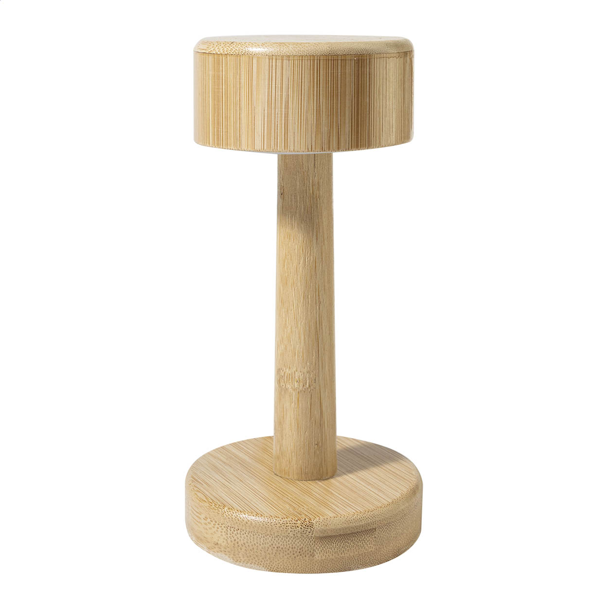 Lampada da tavolo in bamboo — gadget promozionale personalizzabile con il tuo logo