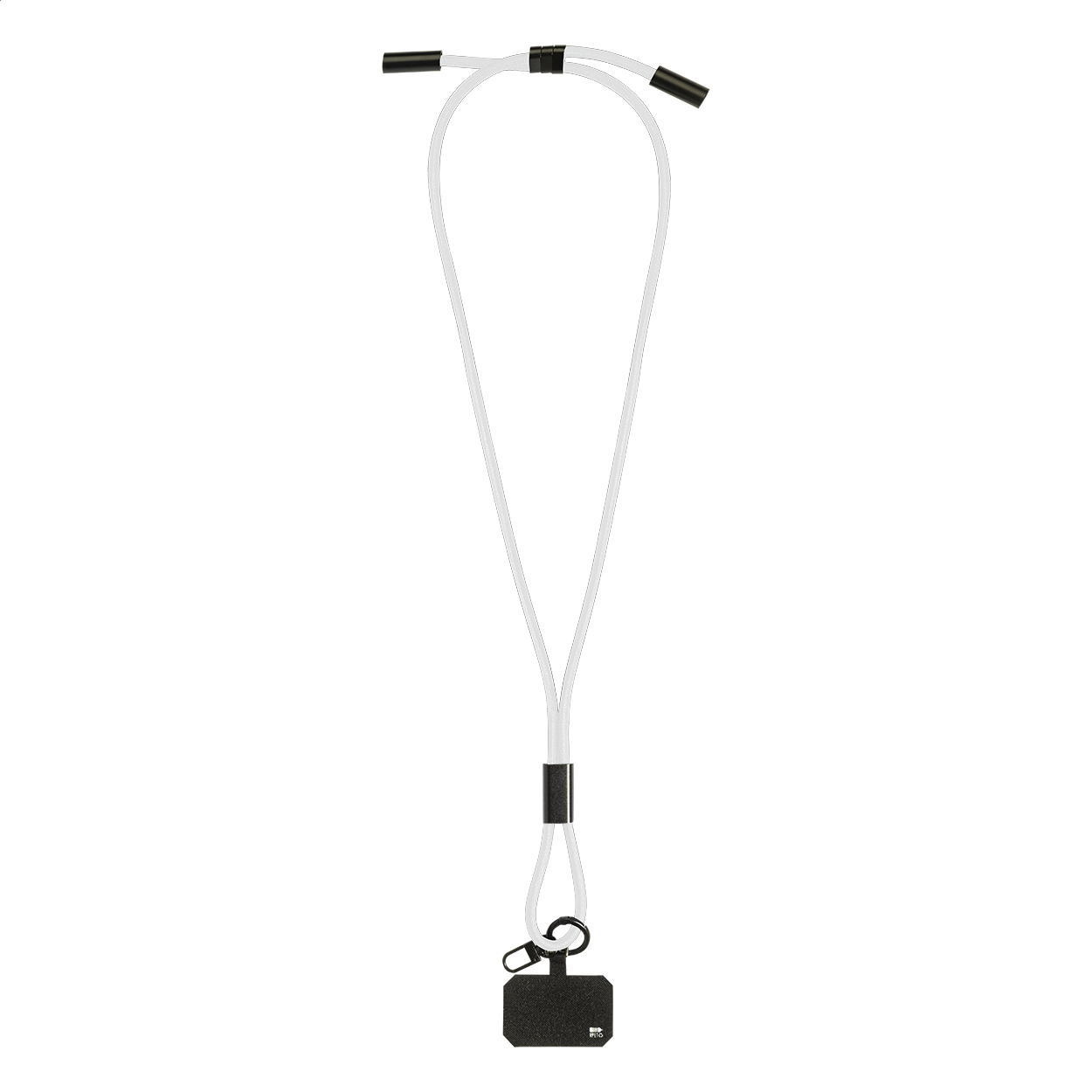 Cavo da 60 W con lanyard portacellulare in RPET — gadget promozionale personalizzabile con il tuo logo