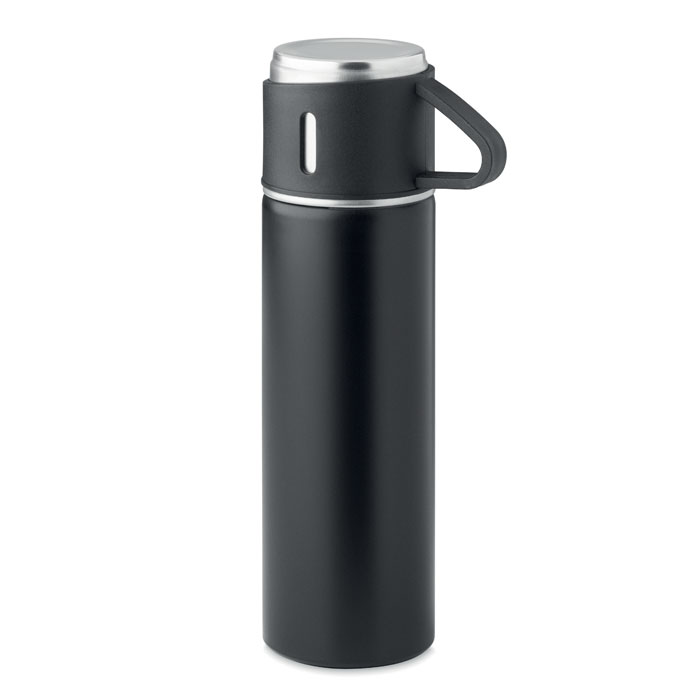 Set composto da thermos con tazza a doppio strato in acciaio inox, isolate sottovuoto con coperchio a tenuta stagna — Drinkware & Lunch personalizzabile con il tuo logo