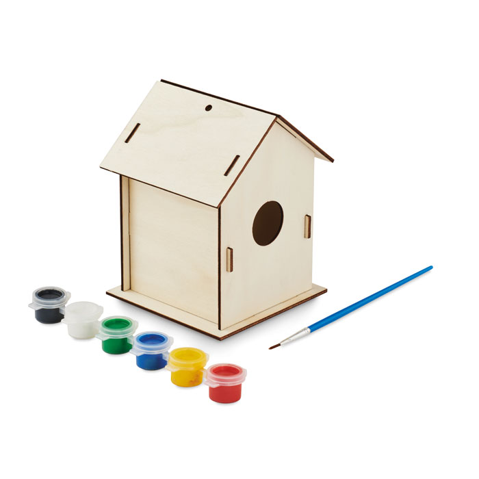 Kit casetta per uccelli fai da te in legno di pioppo — Sport & Outdoor personalizzabile con il tuo logo