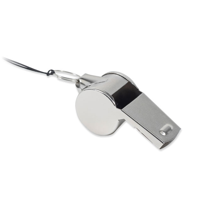 Fischietto in metallo con lanyard con sgancio di sicurezza — Sport & Outdoor personalizzabile con il tuo logo