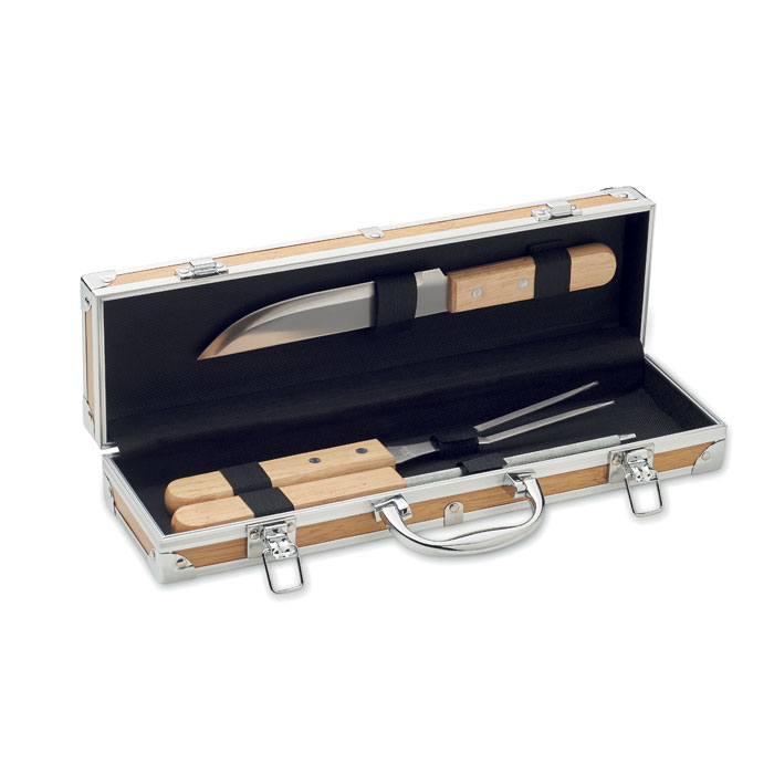 Set di 3 utensili da barbecue in acciaio inox — Sport & Outdoor personalizzabile con il tuo logo