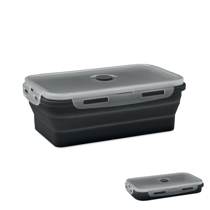 Portapranzo pieghevole in silicone con coperchio in PP e valvola in silicone — Drinkware & Lunch personalizzabile con il tuo logo