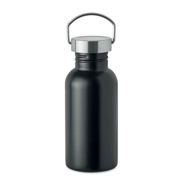Bottiglia singolo strato in acciaio inox riciclato (90% acciaio inox riciclato e 10% acciaio inox) con coperchio e manico — Drinkware & Lunch personalizzabile con il tuo logo