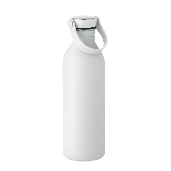 Bottiglia a singolo strato in acciaio inox riciclato al 90% e acciaio inox al 10% finitura in gomma — Drinkware & Lunch personalizzabile con il tuo logo