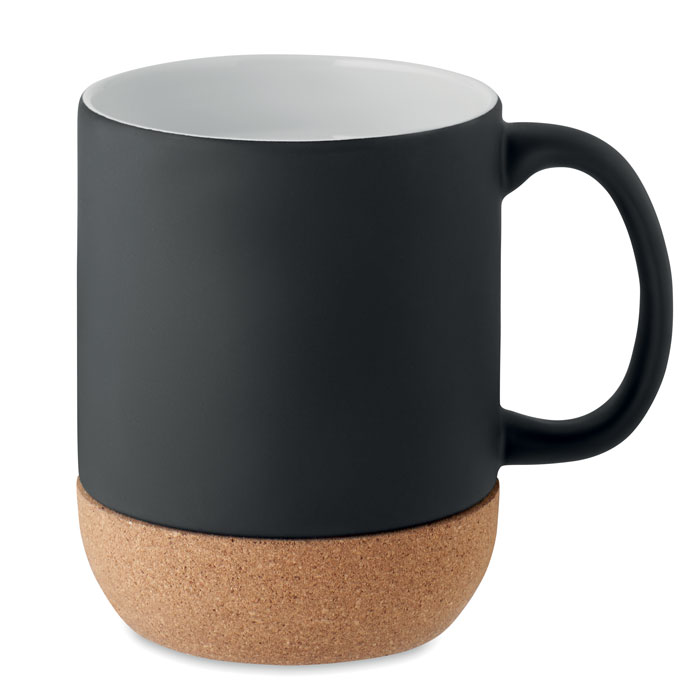 Tazza in ceramica opaca con dettaglio della base in sughero — Drinkware & Lunch personalizzabile con il tuo logo