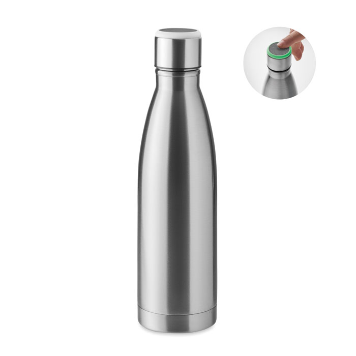 Bottiglia in acciaio inox doppio strato con promemoria per idratazione — Drinkware & Lunch personalizzabile con il tuo logo