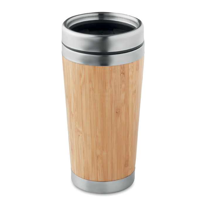 Thermos doppio strato bamboo 400ml — Drinkware & Lunch personalizzabile con il tuo logo