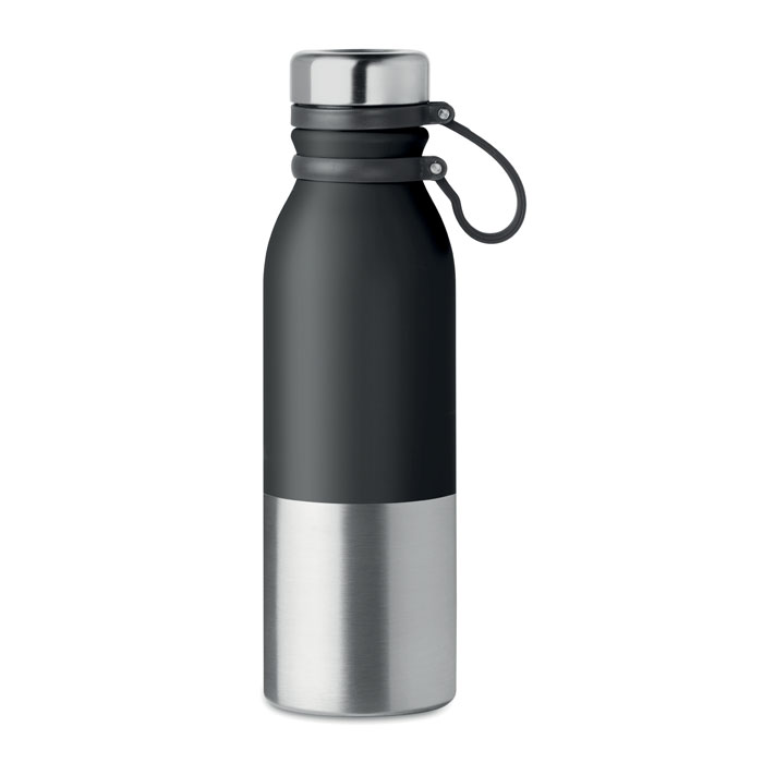 Bottiglia doppio strato in acciaio inossidabile con fascetta in silicone — Drinkware & Lunch personalizzabile con il tuo logo