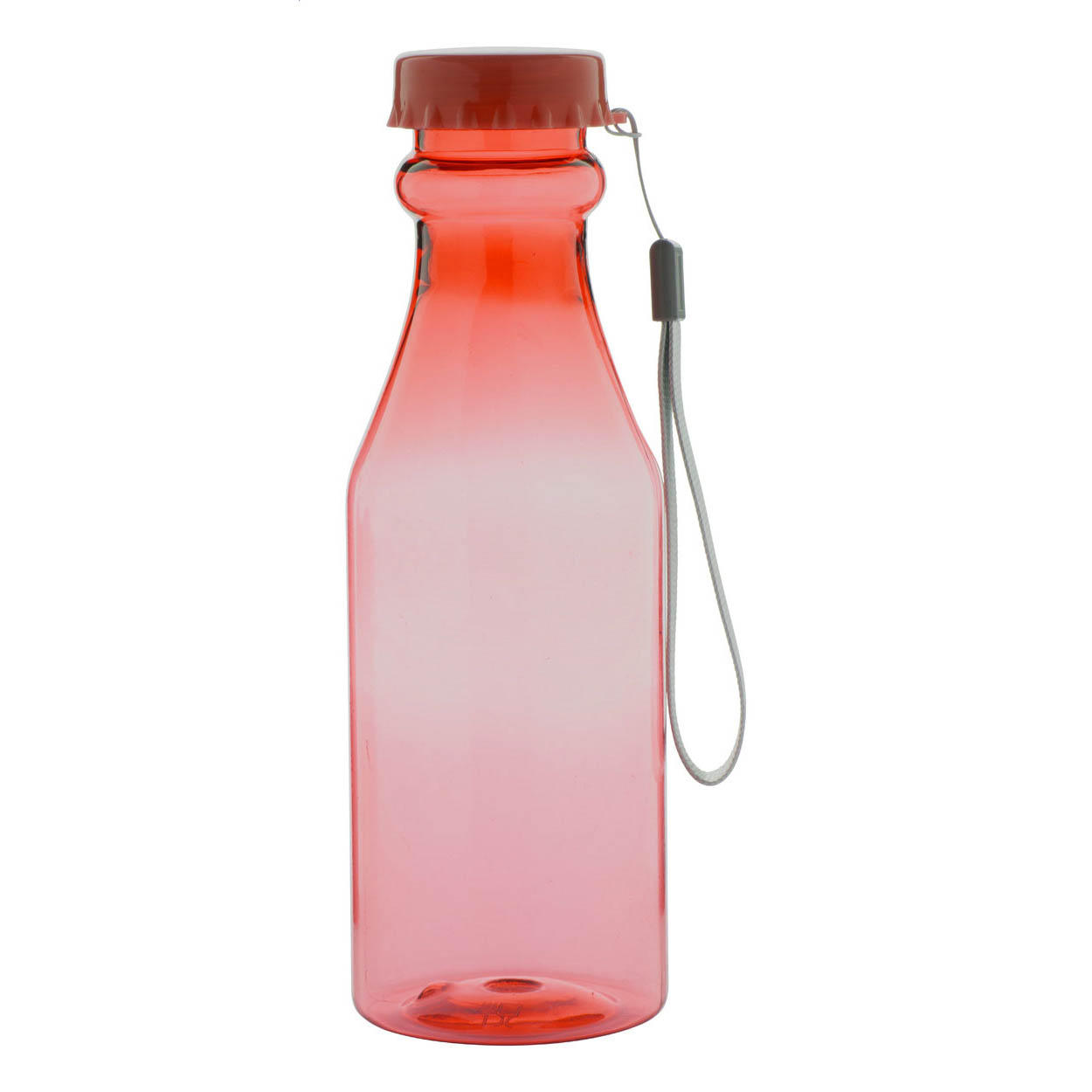 Borraccia sportiva 500 ml in plastica trasparente con tappo a vite e tracolla — Drinkware & Lunch personalizzabile con il tuo logo