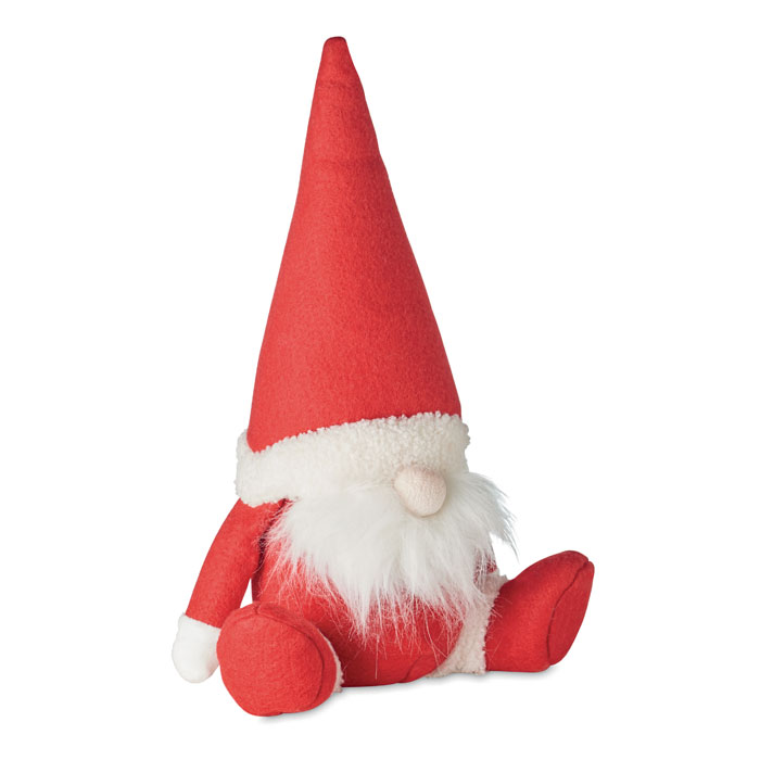 Gnomo di Natale decorativo in feltro con imbottitura in cotone — gadget promozionale personalizzabile con il tuo logo