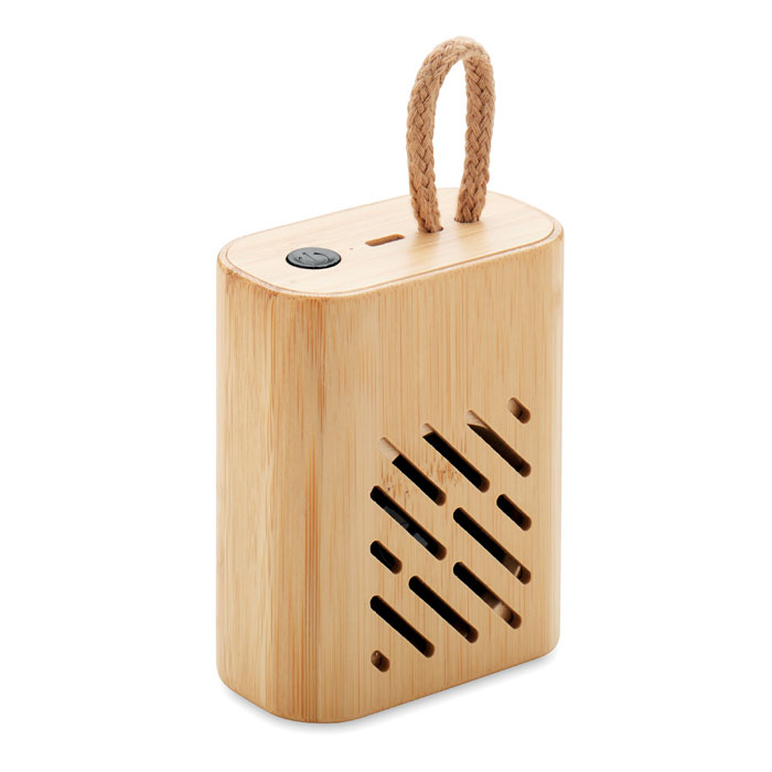 Speaker wireless Bamboo da 3W — gadget promozionale personalizzabile con il tuo logo